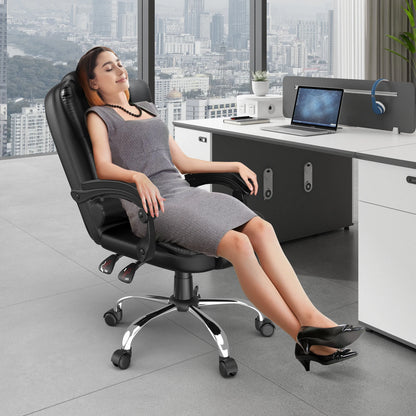 Chaise de Bureau Ergonomique Naspaluro en Cuir PU - Dossier Haut Pivotant