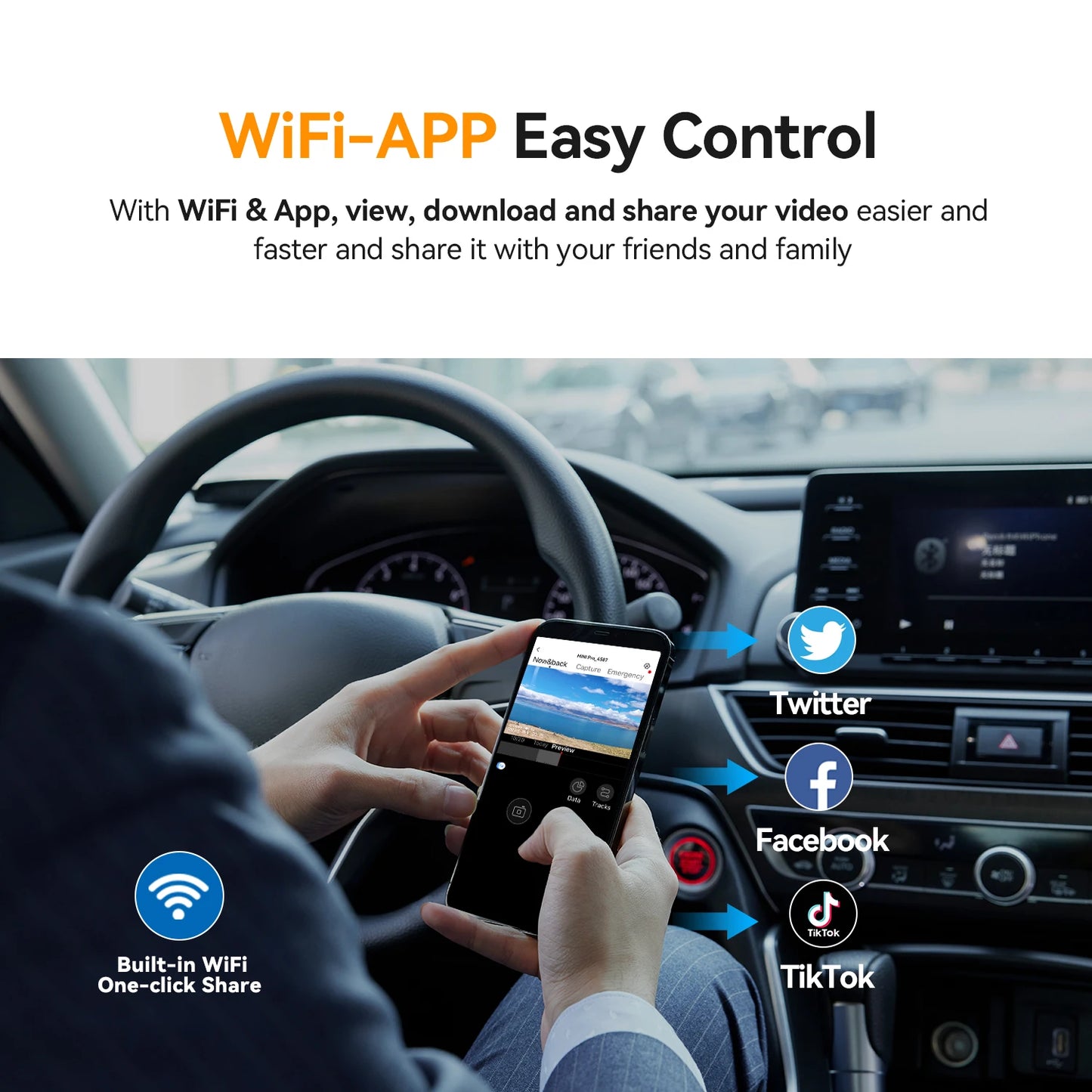 DDPAI Mini Pro 1296P Dash Cam - Caméra DVR WiFi pour Voiture