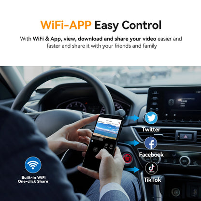 DDPAI Mini Pro 1296P Dash Cam - Caméra DVR WiFi pour Voiture