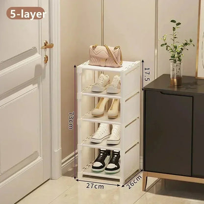 Étagère à chaussures empilable en angle, gain de place et pratique