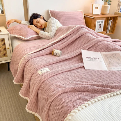 Couverture King Size à Carreaux - Chaude et Confortable pour Canapé