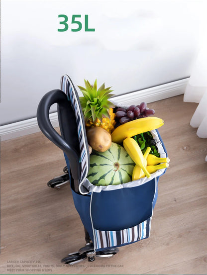 Chariot d'épicerie léger et pliable pour escalier - Idéal voyage