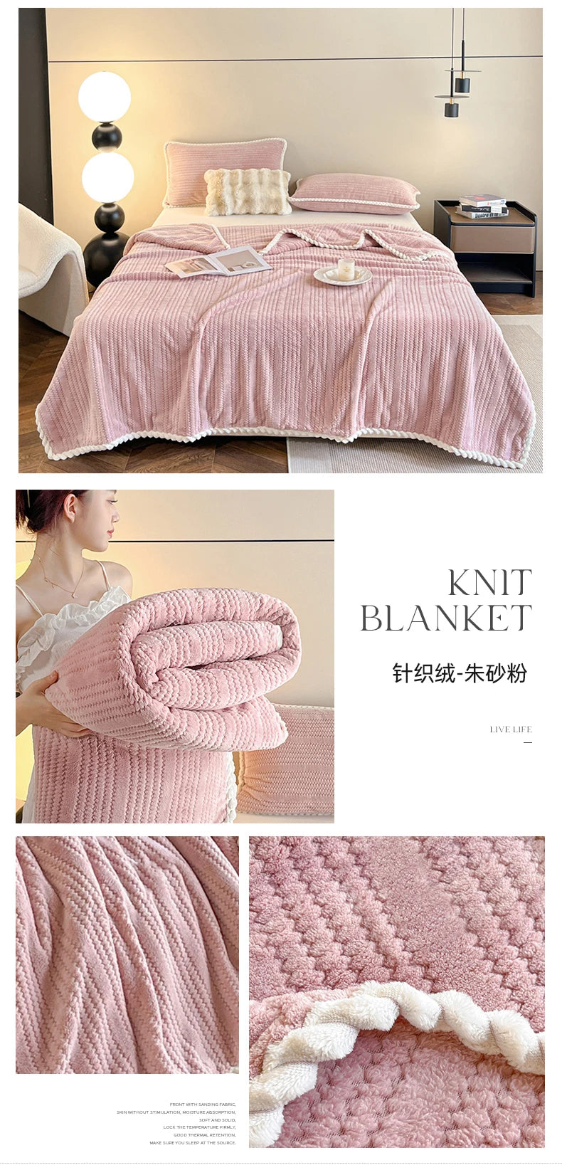 Couverture King Size à Carreaux - Chaude et Confortable pour Canapé