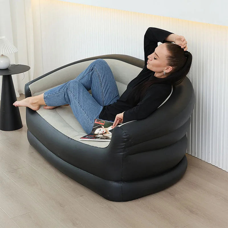 Canapé gonflable portable d'extérieur pliant pour camping - Double incliné