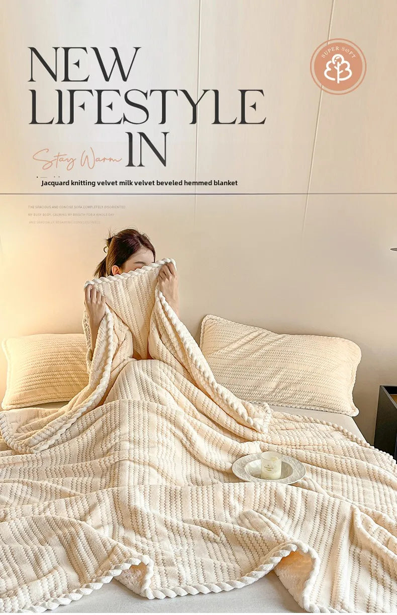 Couverture King Size à Carreaux - Chaude et Confortable pour Canapé