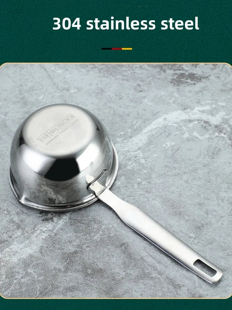 Marmite en inox avec manche en bois - Casserole épaisse 1PC