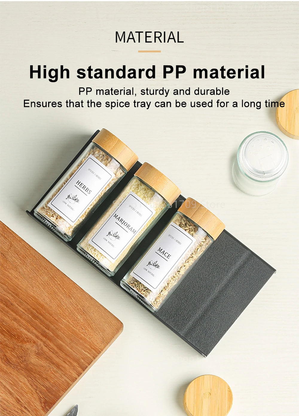 Organisateur de Tiroir à Épices 4 Niveaux - Support Réglable Pratique