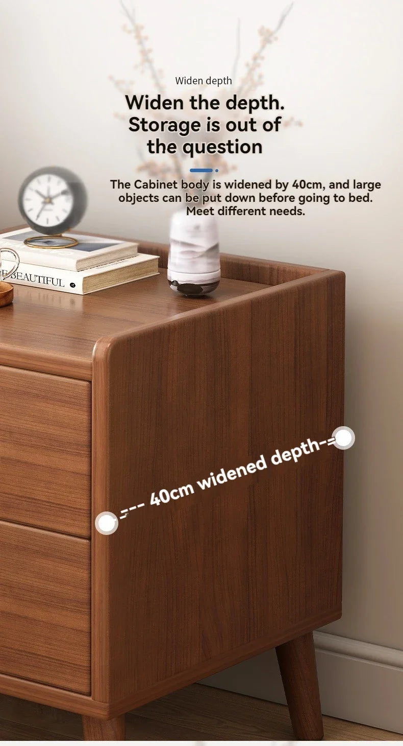 Armoire de chevet en bois massif pour petite chambre à coucher