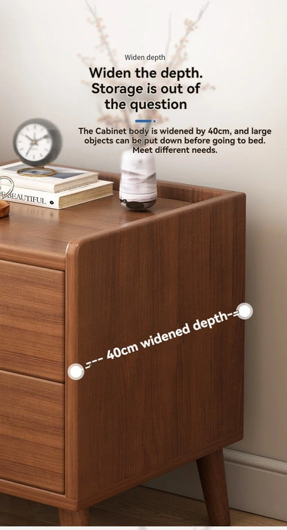 Armoire de chevet en bois massif pour petite chambre à coucher