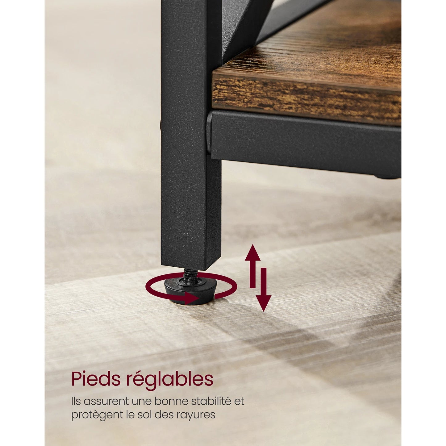 Table Basse VASAGLE avec Plateau Relevable et Rangement Pratique
