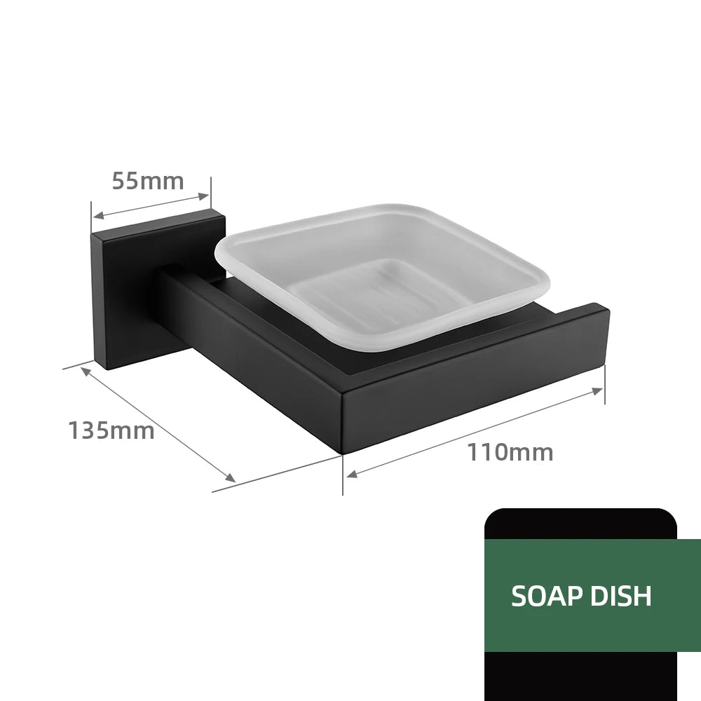 Kit Accessoires HOHardware Noir Mat : Étagère, Porte-Serviettes et Plus