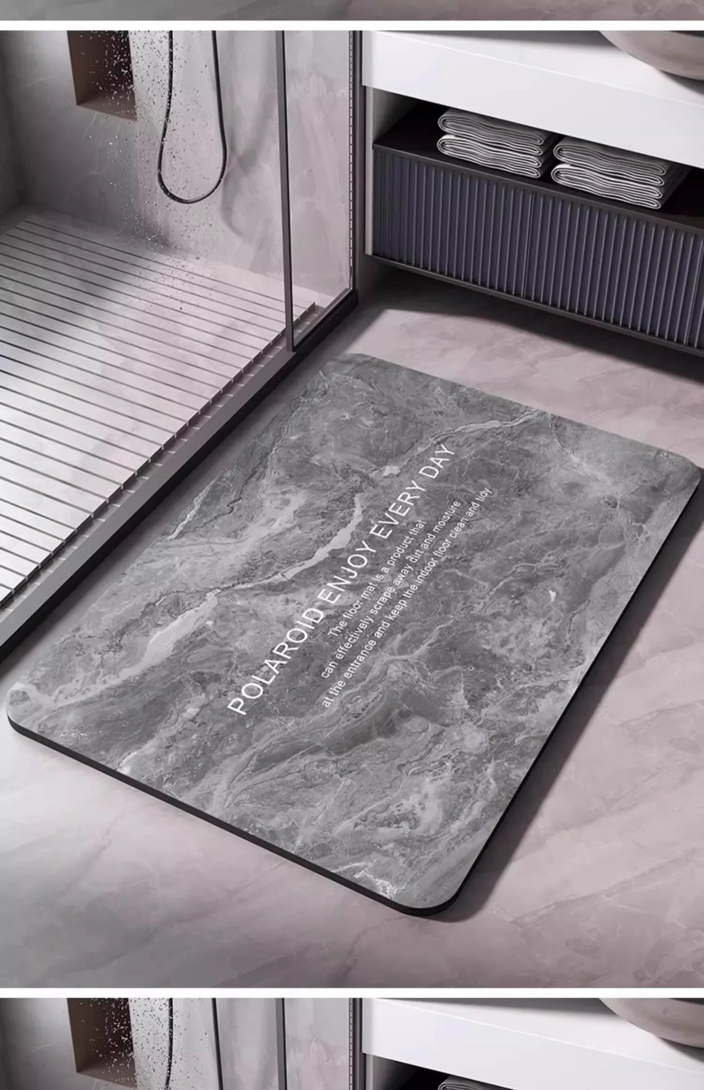 Tapis de Bain en Diatomite Antidérapant - Séchage Rapide & Lavable